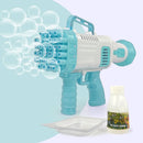 Bubble Machine Automatic Electric Gatling Bubble Guns Bubble Maker 32 Hole Bubble Gun With 1 Liquid Bottle Outdoor Fun Kids Toys for Boys and Girls