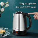 Electric Kettle - 2L, 1500W, Stainless Steel with Advanced Automatic Switch for Rapid Boiling and Safety quick boiler kettle for tea