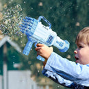 Bubble Machine Automatic Electric Gatling Bubble Guns Bubble Maker 32 Hole Bubble Gun With 1 Liquid Bottle Outdoor Fun Kids Toys for Boys and Girls