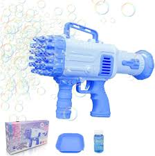 Bubble Machine Automatic Electric Gatling Bubble Guns Bubble Maker 32 Hole Bubble Gun With 1 Liquid Bottle Outdoor Fun Kids Toys for Boys and Girls