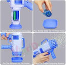 Bubble Machine Automatic Electric Gatling Bubble Guns Bubble Maker 32 Hole Bubble Gun With 1 Liquid Bottle Outdoor Fun Kids Toys for Boys and Girls